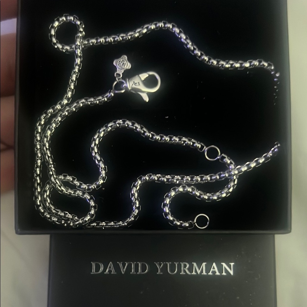 David Yurman Silver Box Chain Necklace